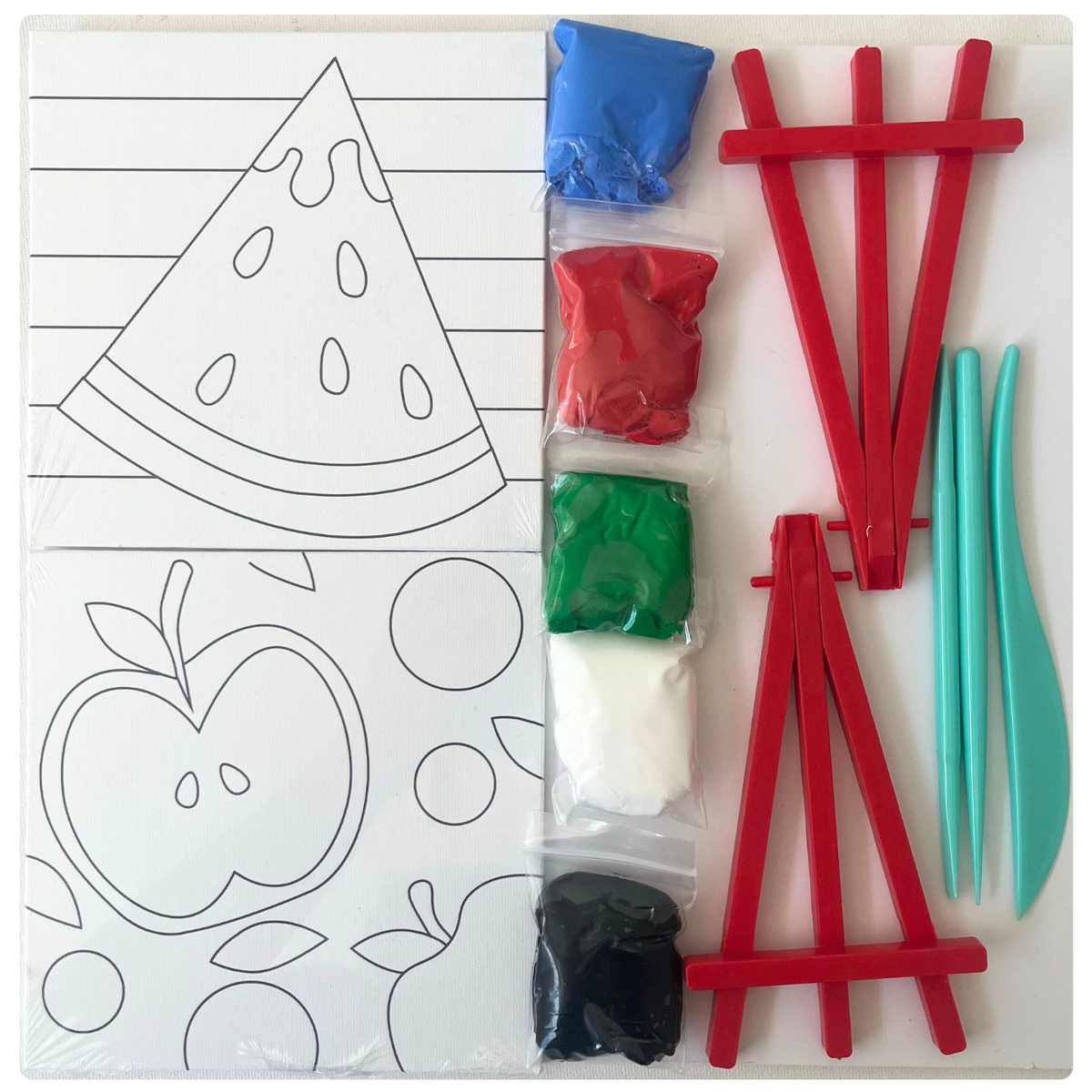 Smudgi Ultra Light Air Dry Clay Canvas Set 15 x 15cm 10pc - Watermelon