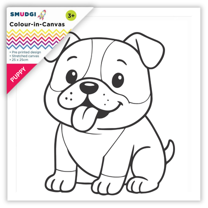 Smudgi Kids Colouring Canvas 25 x 25cm - Puppy