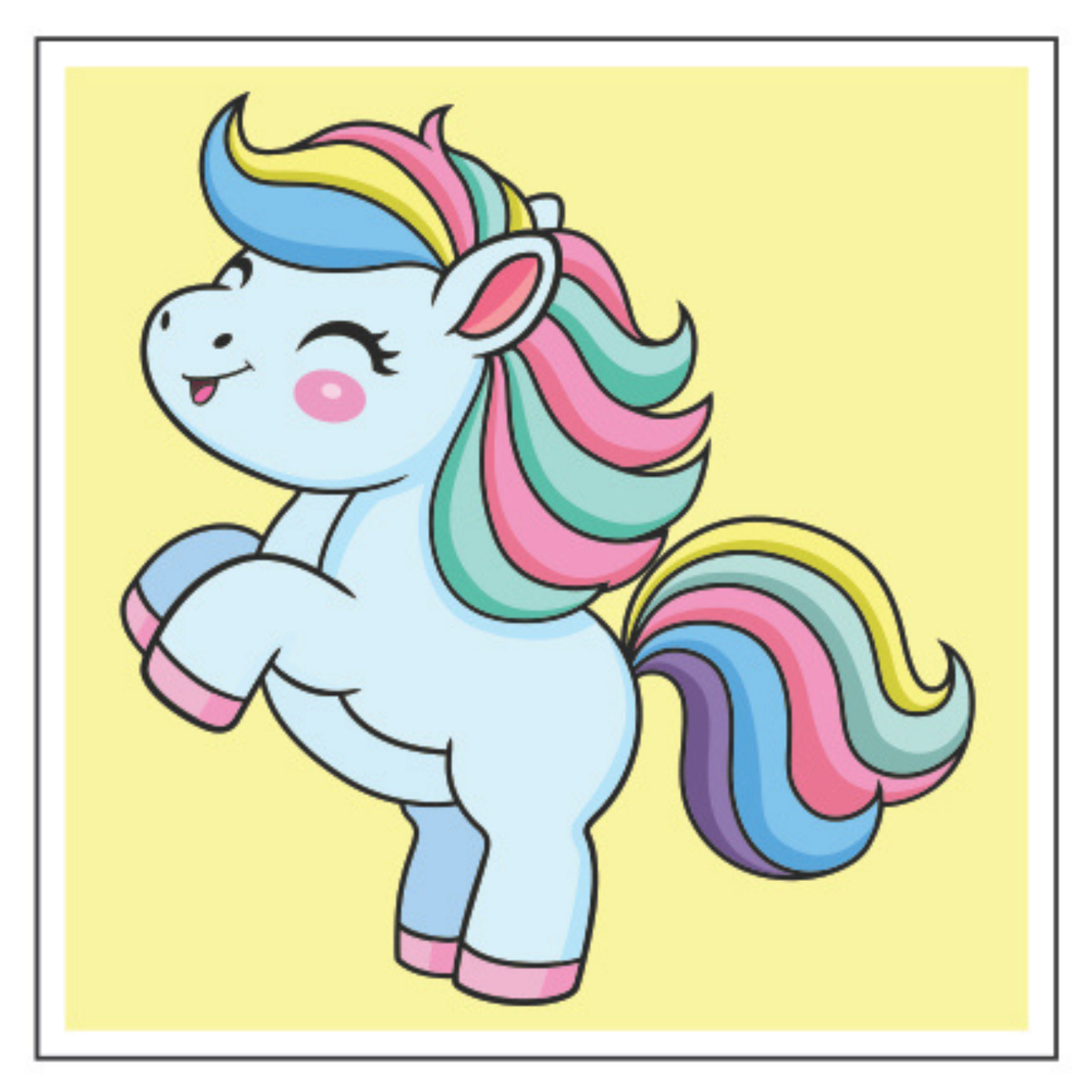 Smudgi Kids Colouring Canvas 25 x 25cm - Pony