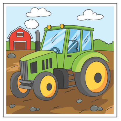 Smudgi Kids Colouring Canvas 25 x 25cm - Tractor