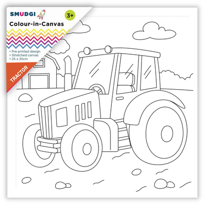 Smudgi Kids Colouring Canvas 25 x 25cm - Tractor