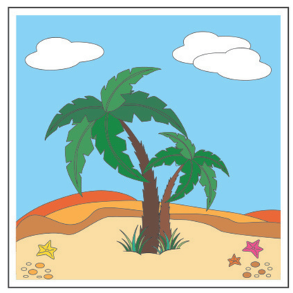 Smudgi Kids Colouring Canvas 25 x 25cm - Island