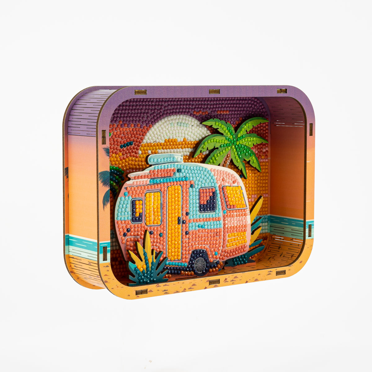 Diamond Dotz Shadow Box Diamond Painting Kit 20 x 15cm - Holiday Caravan