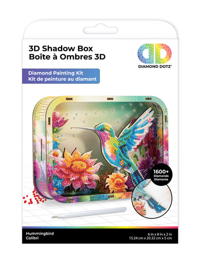 Diamond Dotz Shadow Box Diamond Painting Kit 20 x 15cm - Hummingbird