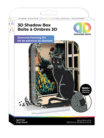 Diamond Dotz Shadow Box Diamond Painting Kit 20 x 15cm - April Cat