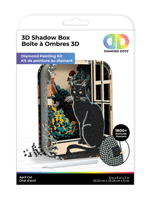 Diamond Dotz Shadow Box Diamond Painting Kit 20 x 15cm - April Cat