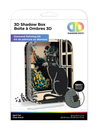Diamond Dotz Shadow Box Diamond Painting Kit 20 x 15cm - April Cat