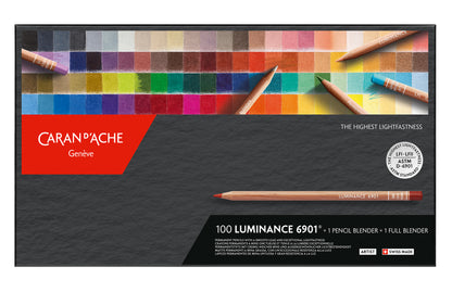 Caran d'Ache Luminance 6901 Coloured Pencil Box of 100 + 2 Blenders Default Title