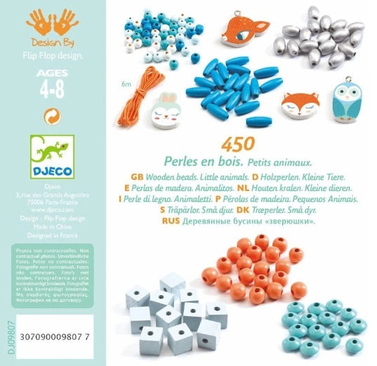 Djeco Wooden Beads - Small Animals