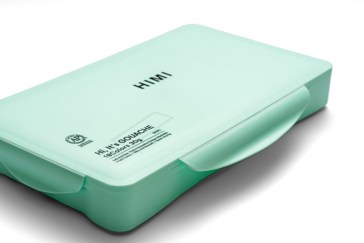 HIMI Jelly Cup Gouache Paint Set 18 x 30g - Green Case