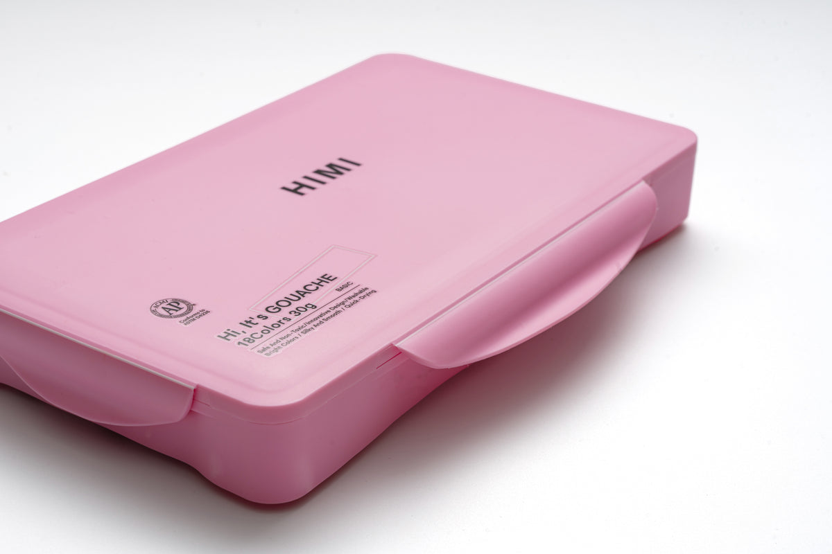HIMI Jelly Cup Gouache Paint Set 18 x 30g - Pink Case