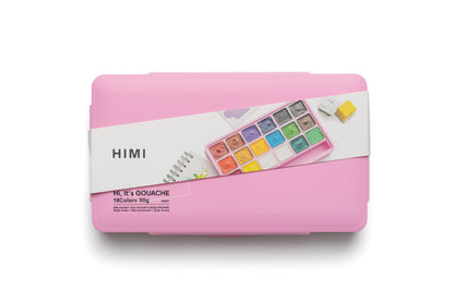 HIMI Jelly Cup Gouache Paint Set 18 x 30g - Pink Case