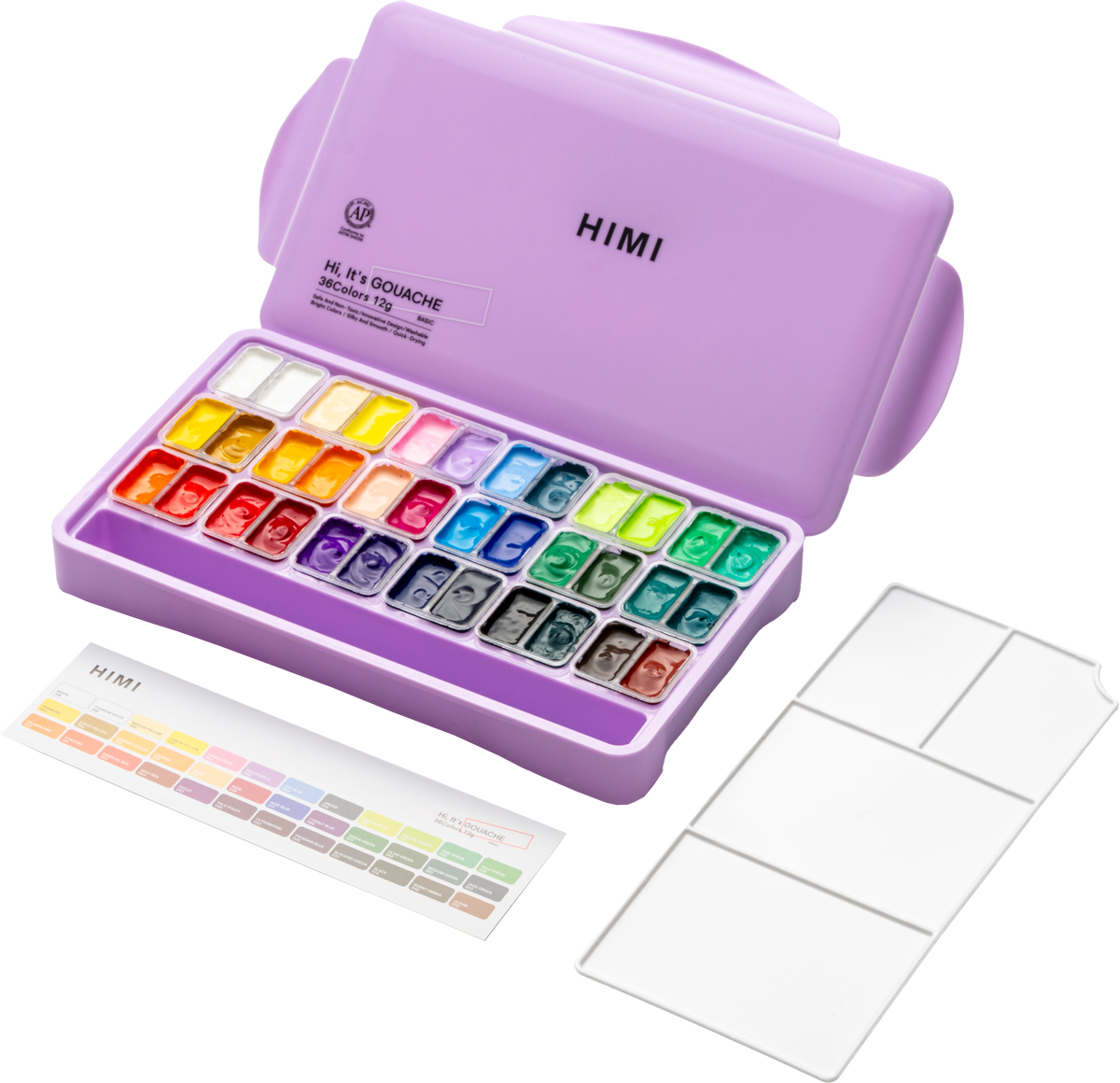 HIMI Twin Cup Jelly Gouache Paint Set 36 x 12g - Purple Case