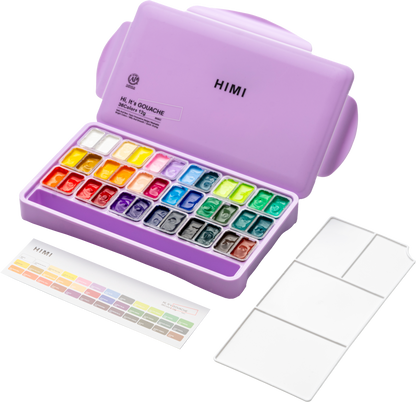 HIMI Twin Cup Jelly Gouache Paint Set 36 x 12g - Purple Case