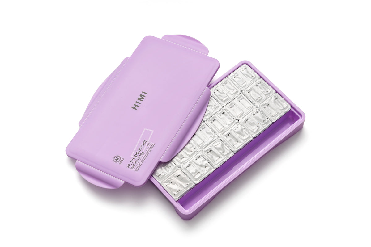 HIMI Twin Cup Jelly Gouache Paint Set 36 x 12g - Purple Case