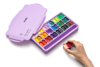 HIMI Twin Cup Jelly Gouache Paint Set 36 x 12g - Purple Case