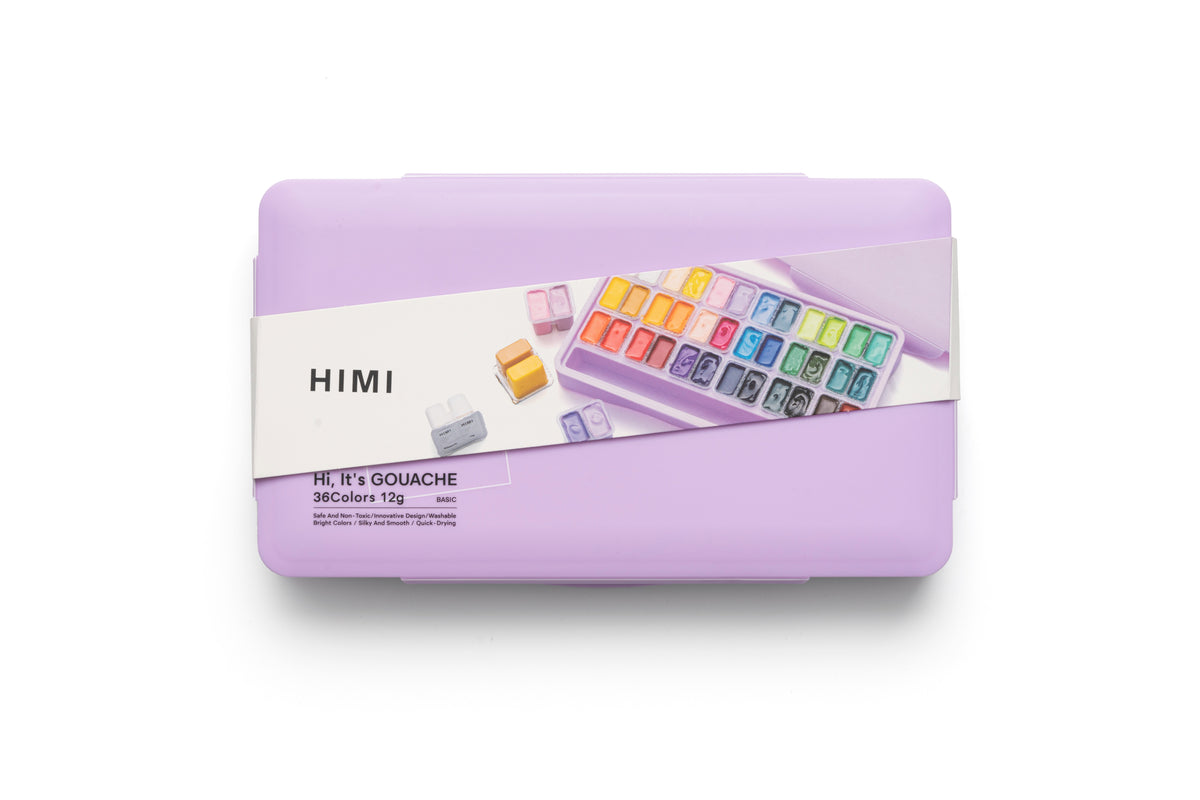 HIMI Twin Cup Jelly Gouache Paint Set 36 x 12g - Purple Case