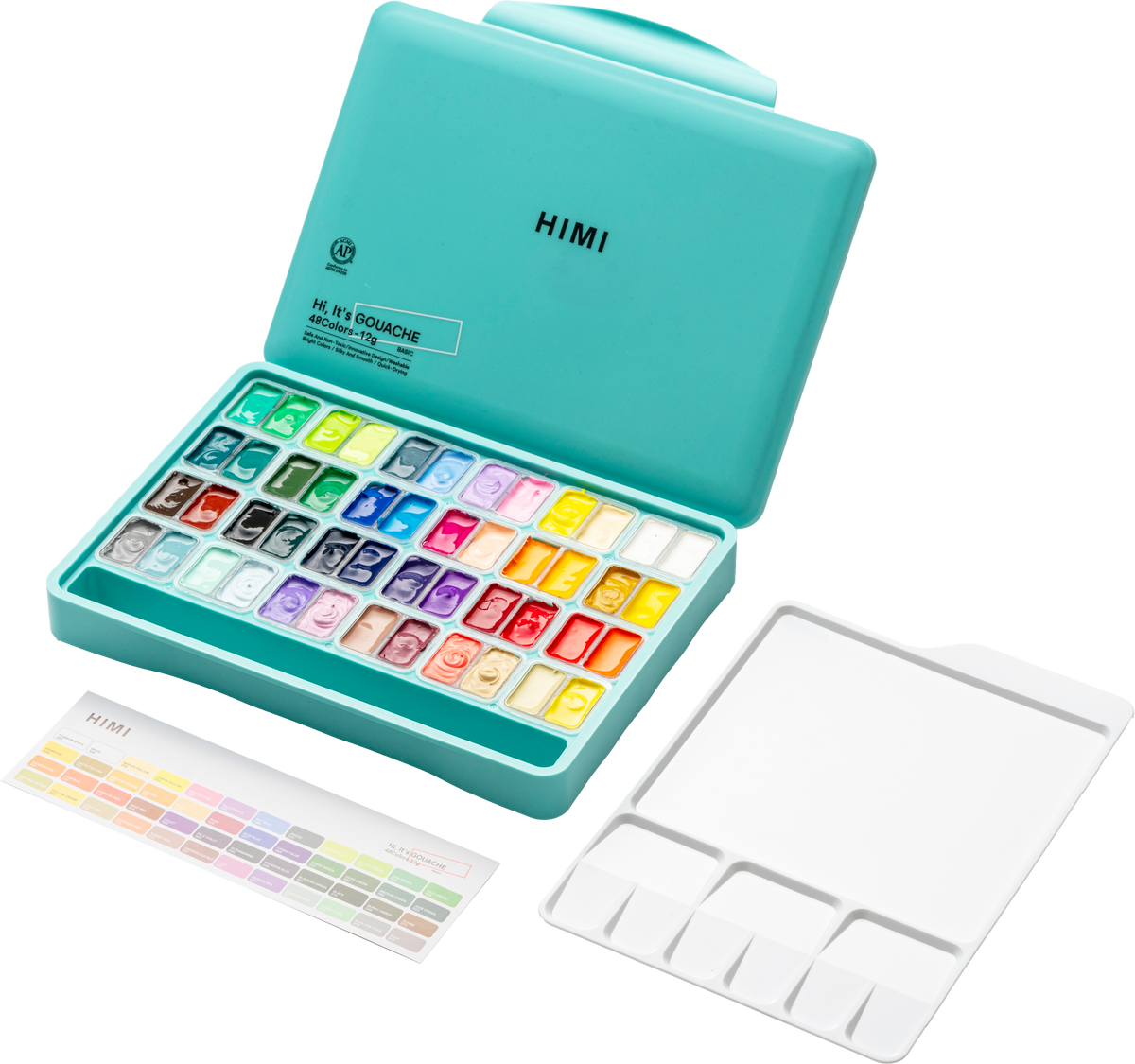 HIMI Twin Cup Jelly Gouache Paint Set 48 x 12g - Green Case