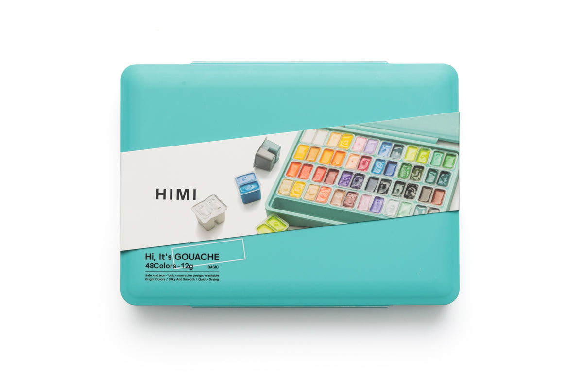 HIMI Twin Cup Jelly Gouache Paint Set 48 x 12g - Green Case