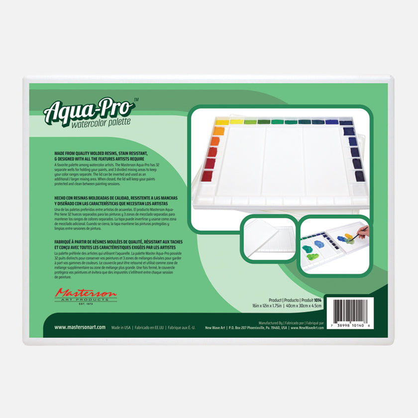 Sta-Wet No.1014 Aqua Pro Watercolour Palette 11.5 x 15.5 inch Default Title