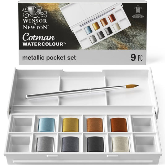 Winsor Newton COTMAN WC Metallic Pocket 8 Half Pans Default Title