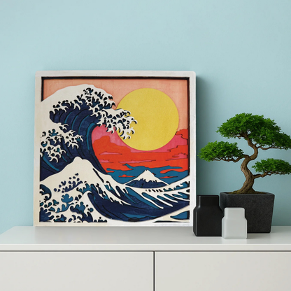 Splat Planet Wooden Art Craft Kit 25 x 25cm - Great Wave