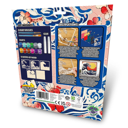 Splat Planet Wooden Art Craft Kit 25 x 25cm - Great Wave