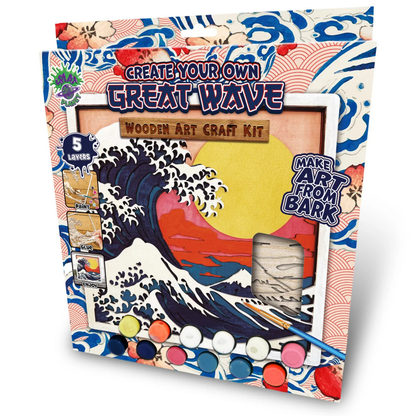 Splat Planet Wooden Art Craft Kit 25 x 25cm - Great Wave