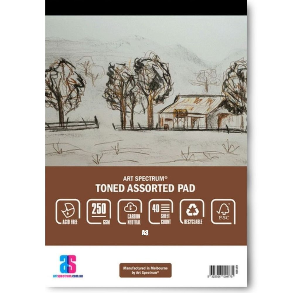 Art Spectrum Toned Paper Pad Assorted 250gsm 40 Sheets