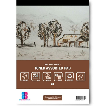Art Spectrum Toned Paper Pad Assorted 250gsm 40 Sheets