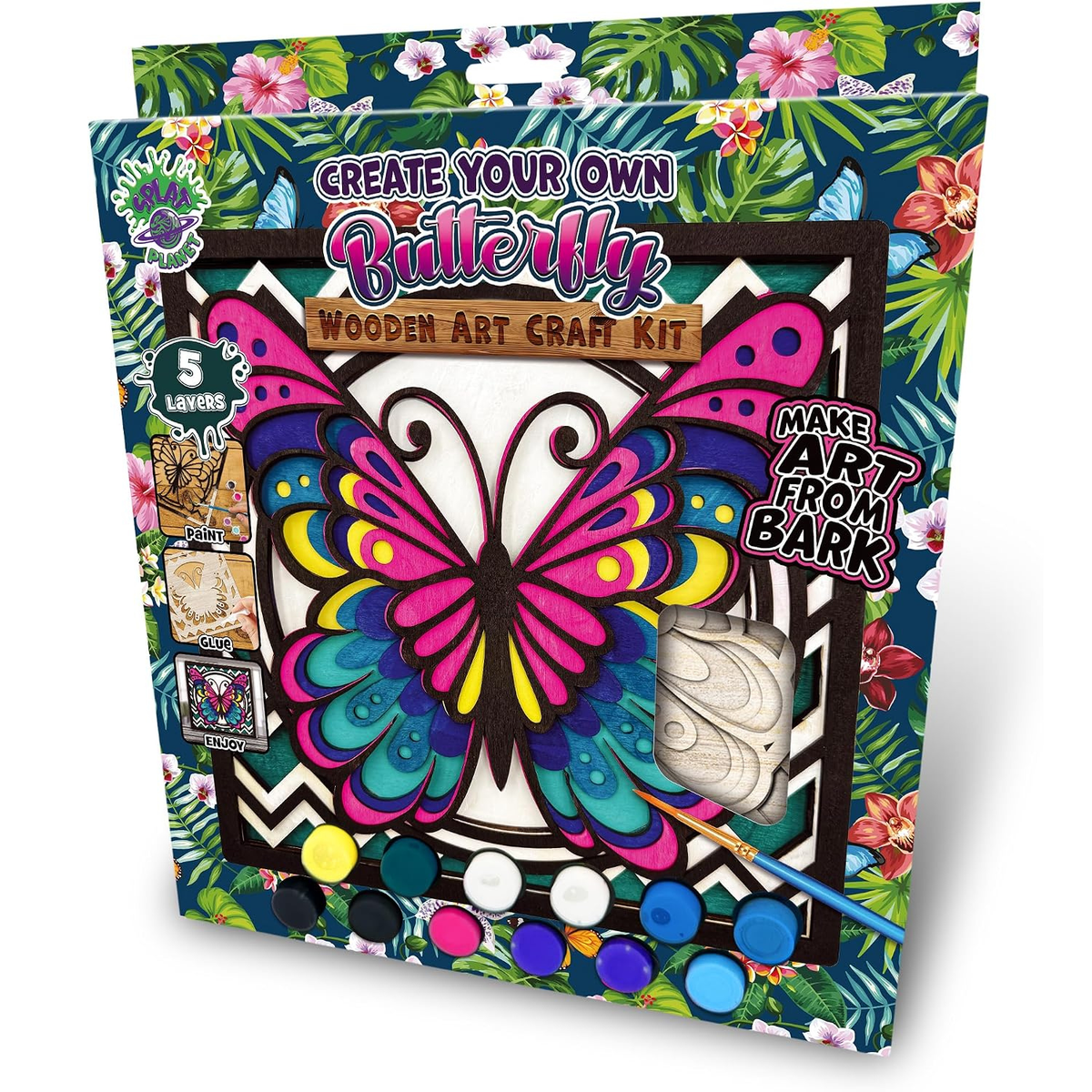 Splat Planet Wooden Art Craft Kit 25 x 25cm - Butterfly