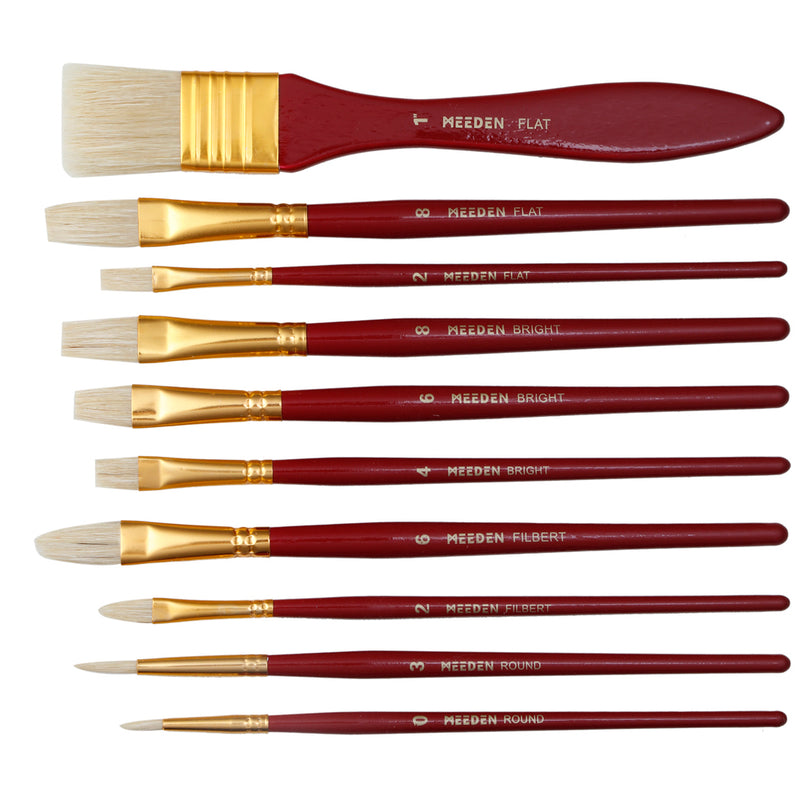 Meeden Oil Paint Brush Set of 10 in Carry Case