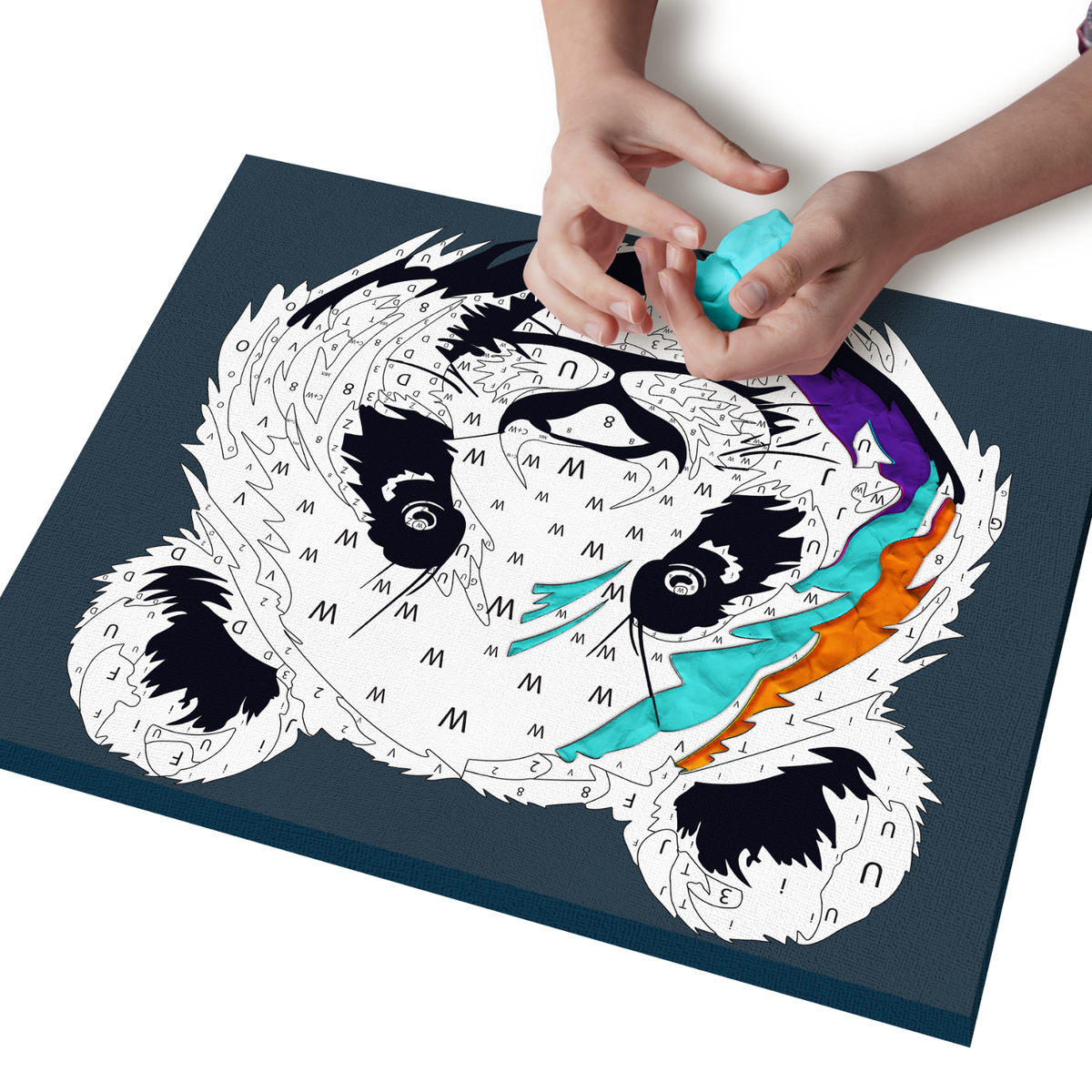Splat Planet Adult Air Dry Clay by Numbers Kit 30 x 40cm (12 x 16 Inch) - Panda