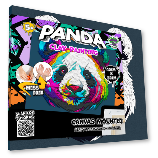 Splat Planet Adult Air Dry Clay by Numbers Kit 30 x 40cm (12 x 16 Inch) - Panda image 1