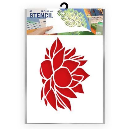 QBIX A3 1 Layer Flora Stencil Lotus