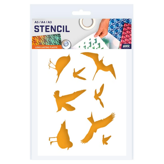 QBIX A3 1 Layer Animal Stencil Bird Silhouettes