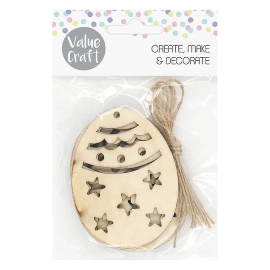 Value Craft Easter DIY Wood Egg Garland 6pce Default Title