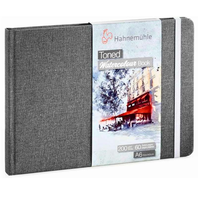 Hahnemuhle Toned Watercolour Book GREY A6 Landscape 200gsm
