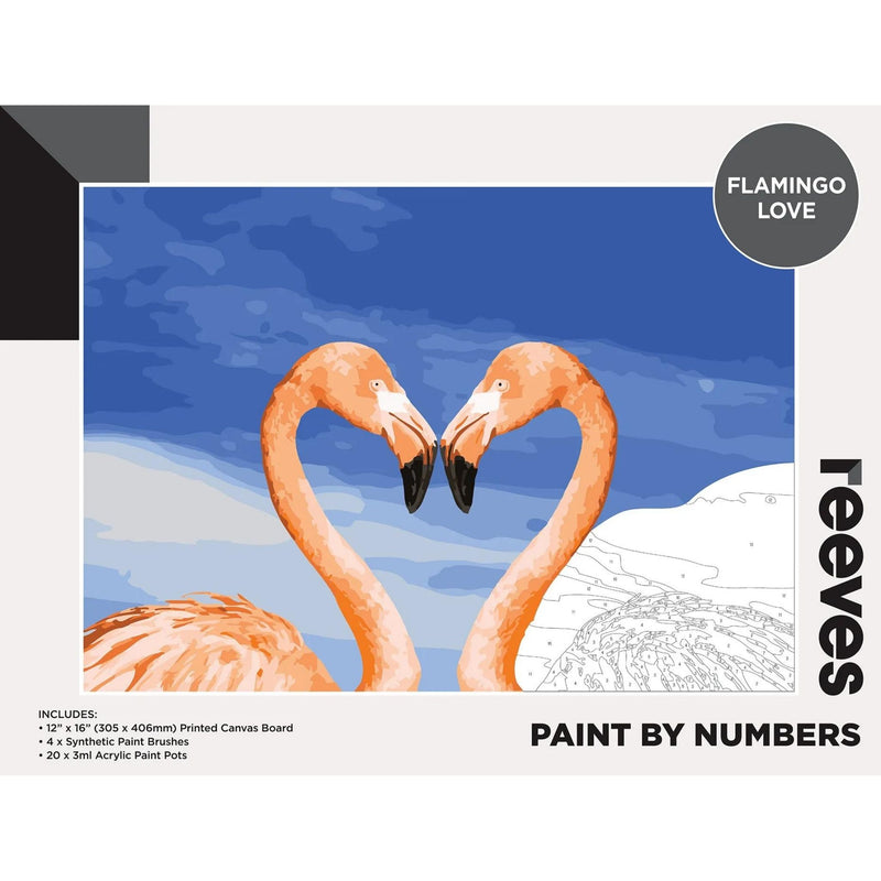 Reeves Paint By Numbers 12x16 inch - Flamingo Love