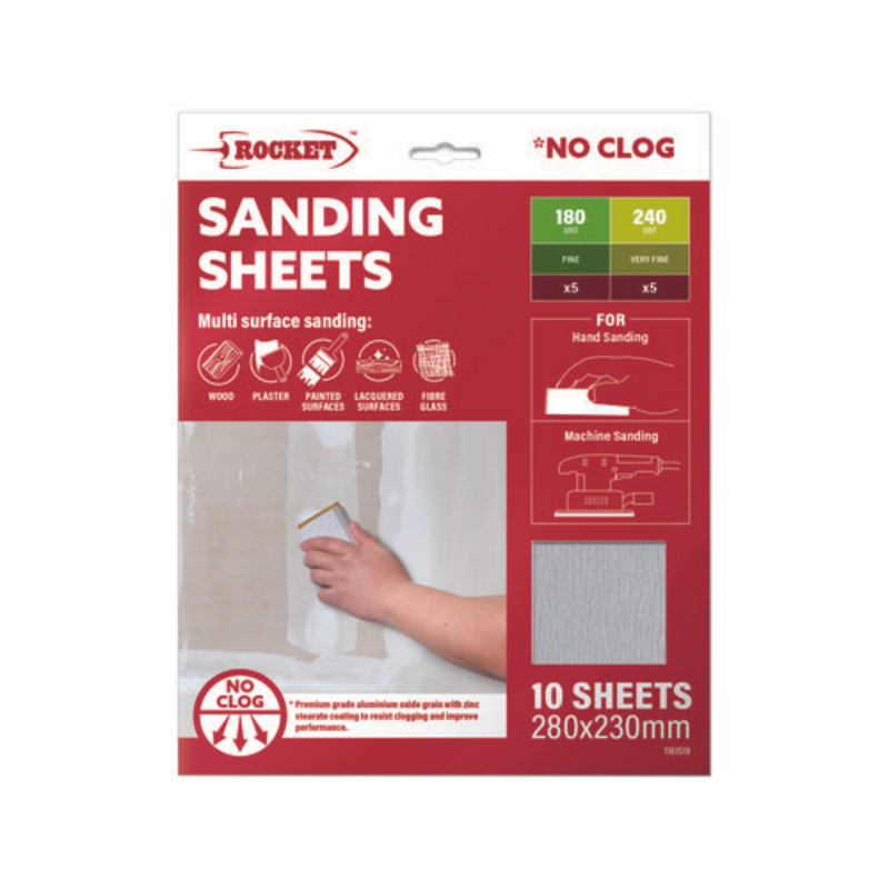 Rocket Sanding Sheets No-Clog 10pc