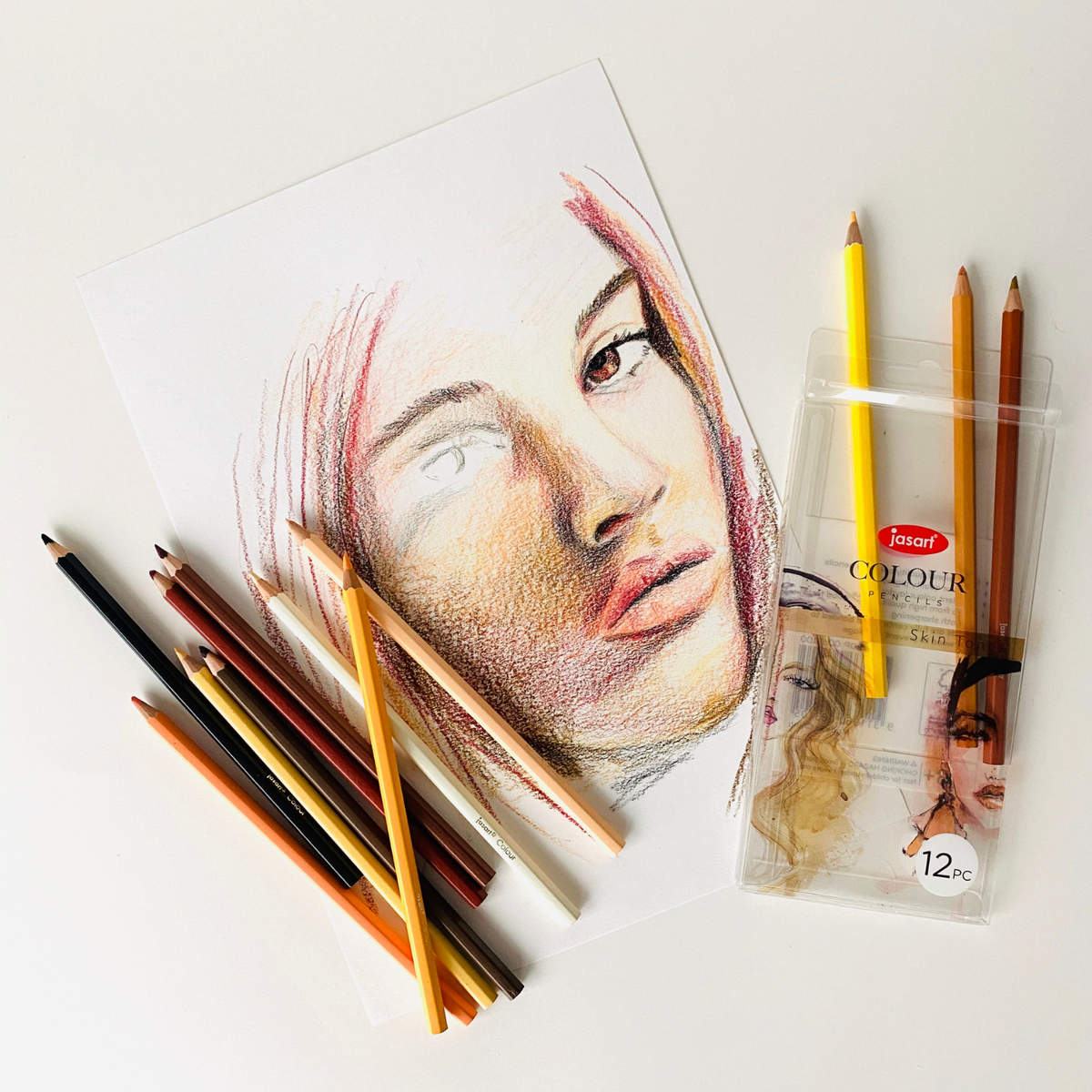 Jasart Coloured Pencil Trend Set of 12 - Skin Tones (FSC 100%)