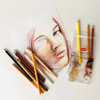 Jasart Coloured Pencil Trend Set of 12 - Skin Tones (FSC 100%)