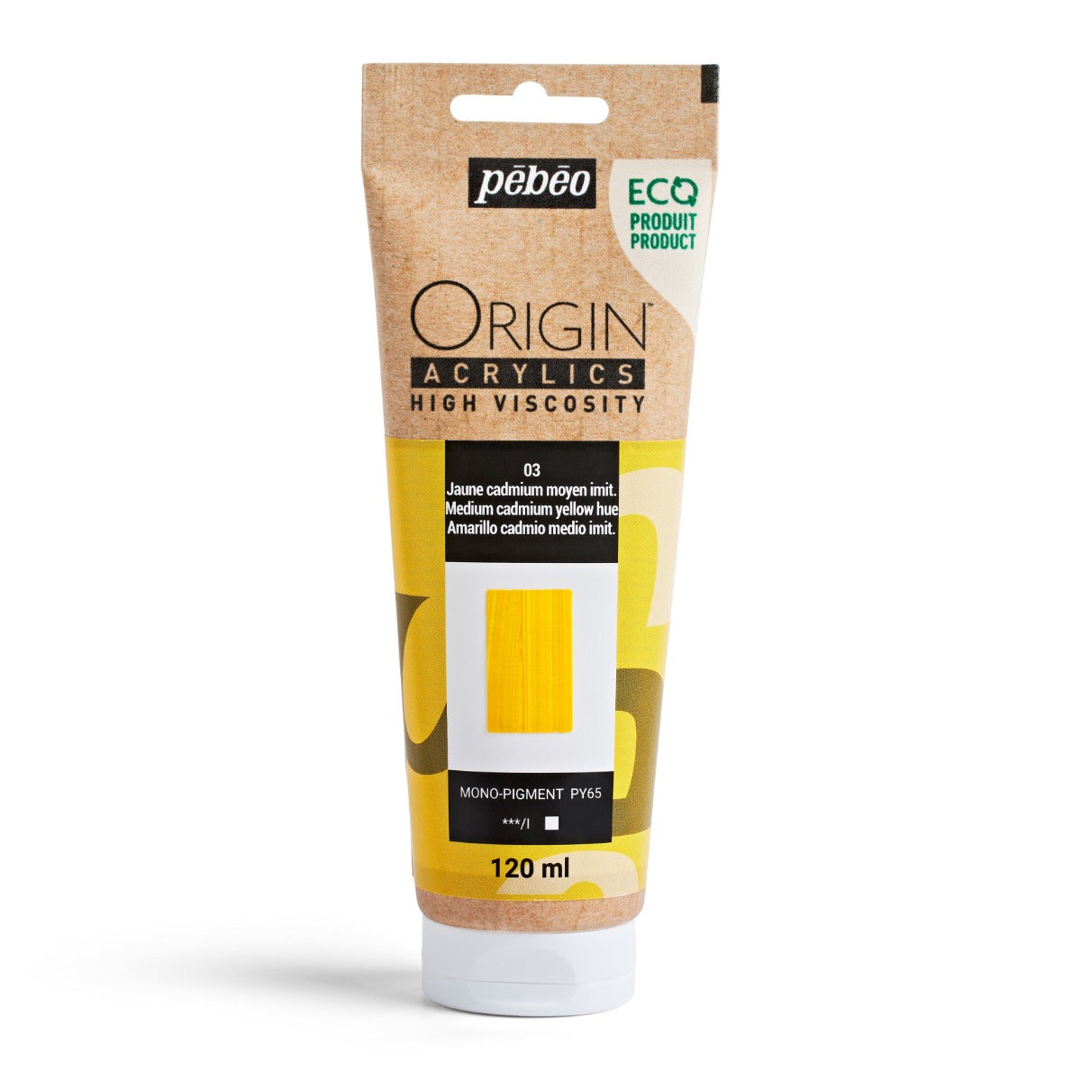 Pebeo Origin Acrylic 120ml CAD MEDIUM YELLOW HUE