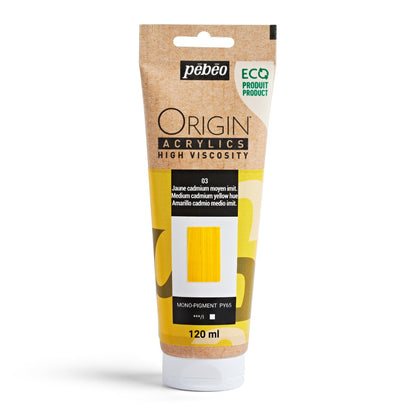 Pebeo Origin Acrylic 120ml CAD MEDIUM YELLOW HUE