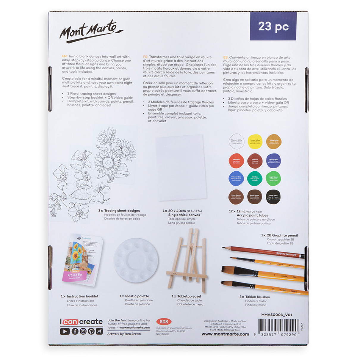 Mont Marte Art in a Box - Creative Kit - Floral 23pc