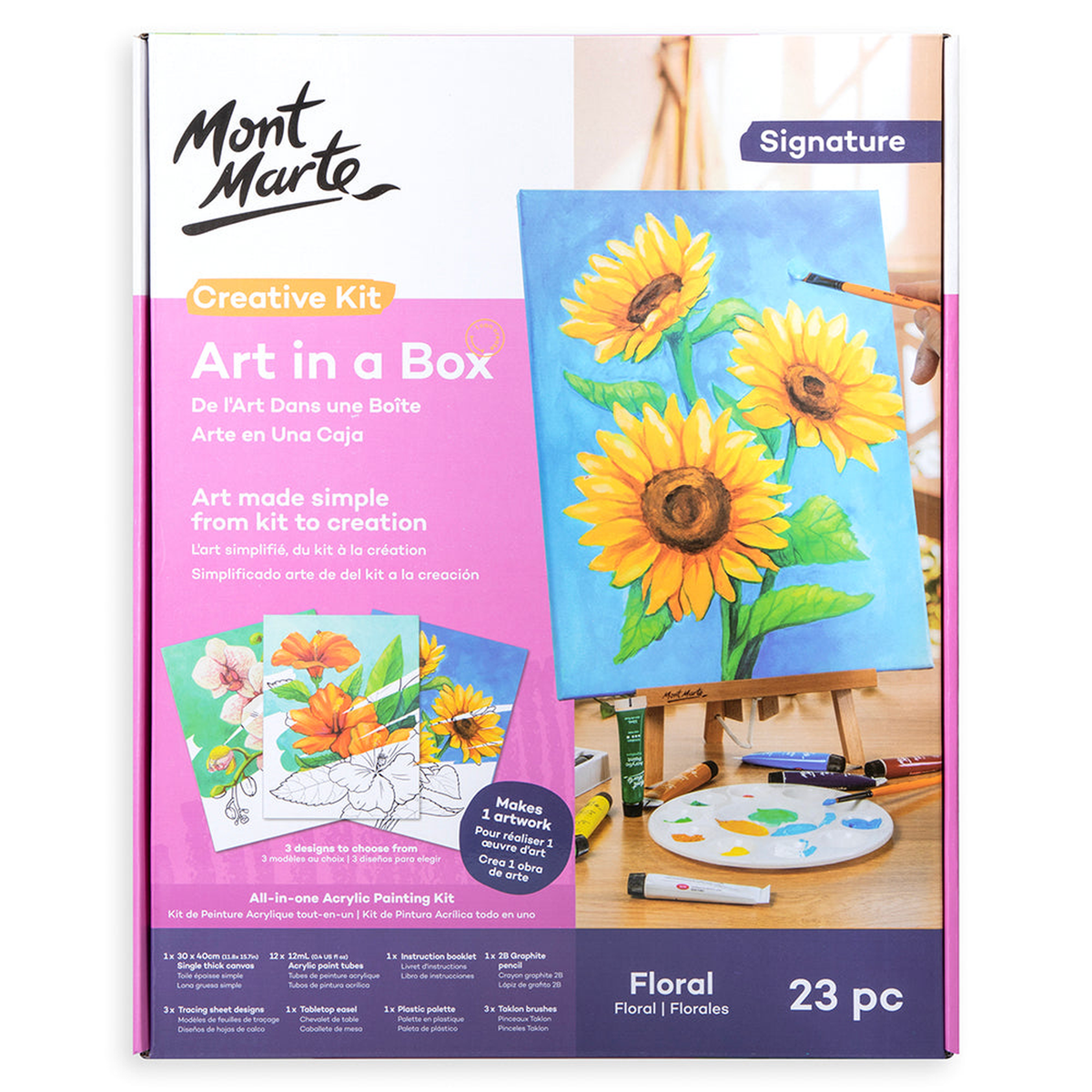 Mont Marte Art in a Box - Creative Kit - Floral 23pc