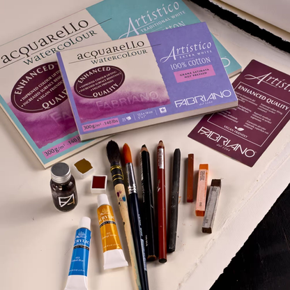 Fabriano Artistico 100% Cotton Enhanced Watercolour Pad A3 – 200gsm Rough, 12 Sheets