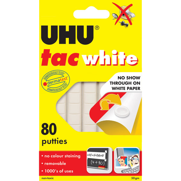 UHU White Tac Pack of 80 Putties