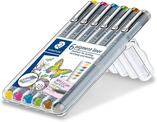 Staedtler Pigment Liner 0.3mm 6 pc wallet - Light Colours Default Title