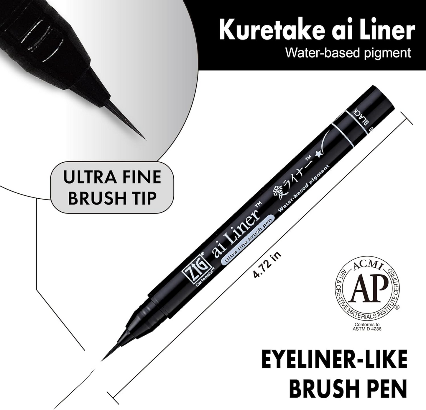 ZIG AI Liner Pen - Ultra Fine Brush Tip